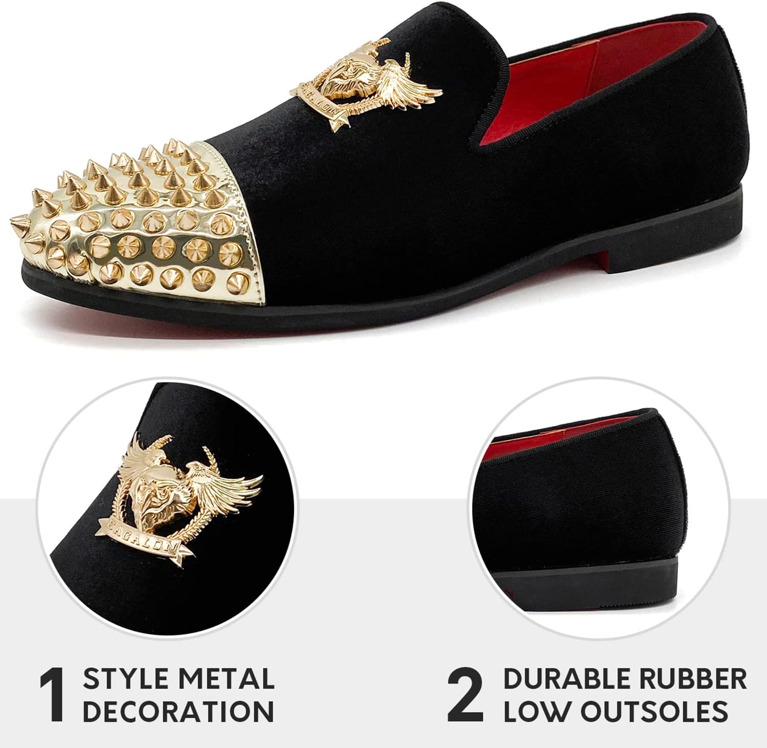 Men's Loafers Vintage Slip on Suede Dress Shoes Velvet Dress Loafers Size 7-13 - Image 4