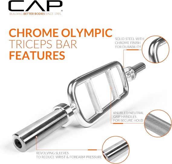 CAP Barbell 34'' Olympic Triceps Bar, Chrome (OBIS-34S)