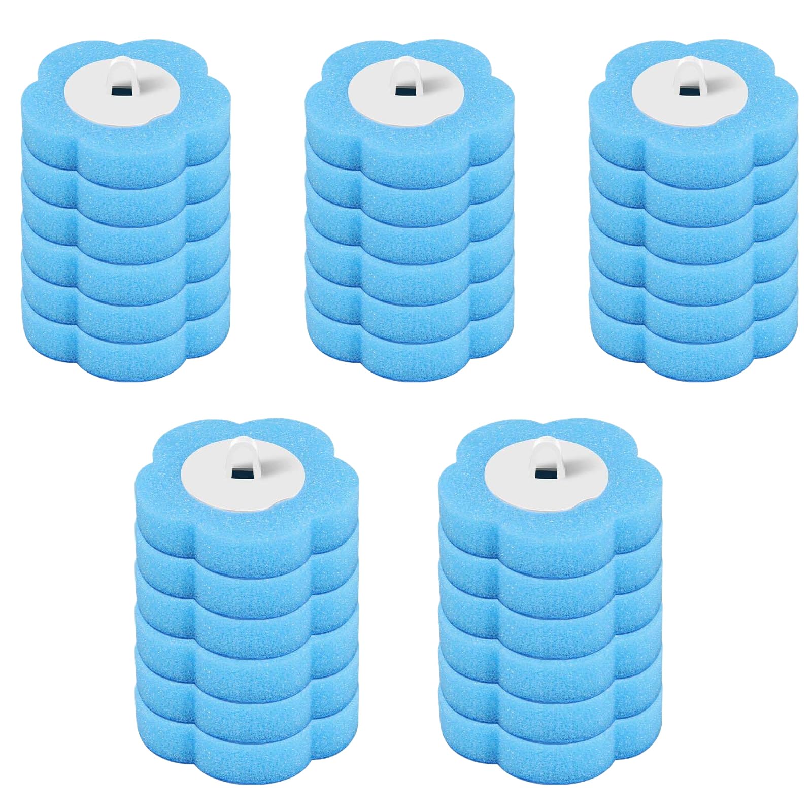 Disposable Toilet Brush Replacement Heads Ocean Blue Refills 30Pcs