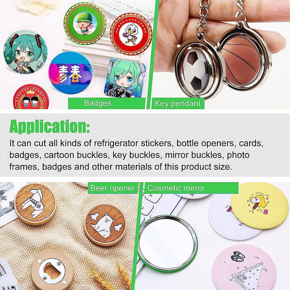 Punch Die Cutter, Badge Cutter, 58Mm Round Punch Die Cutter Cast Manual Graphic Punch Press Button Badge Maker 1.5Mm Cut Thickness Graphic