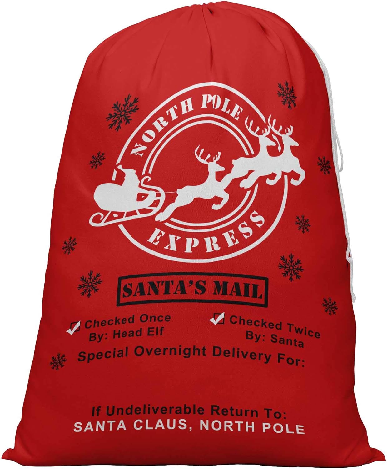 Printtoo Pack of 2 Drawstring Special Delivery Extra Large Size Christmas Sack Re-Usable Xmas Present Storage 27x20 Inch