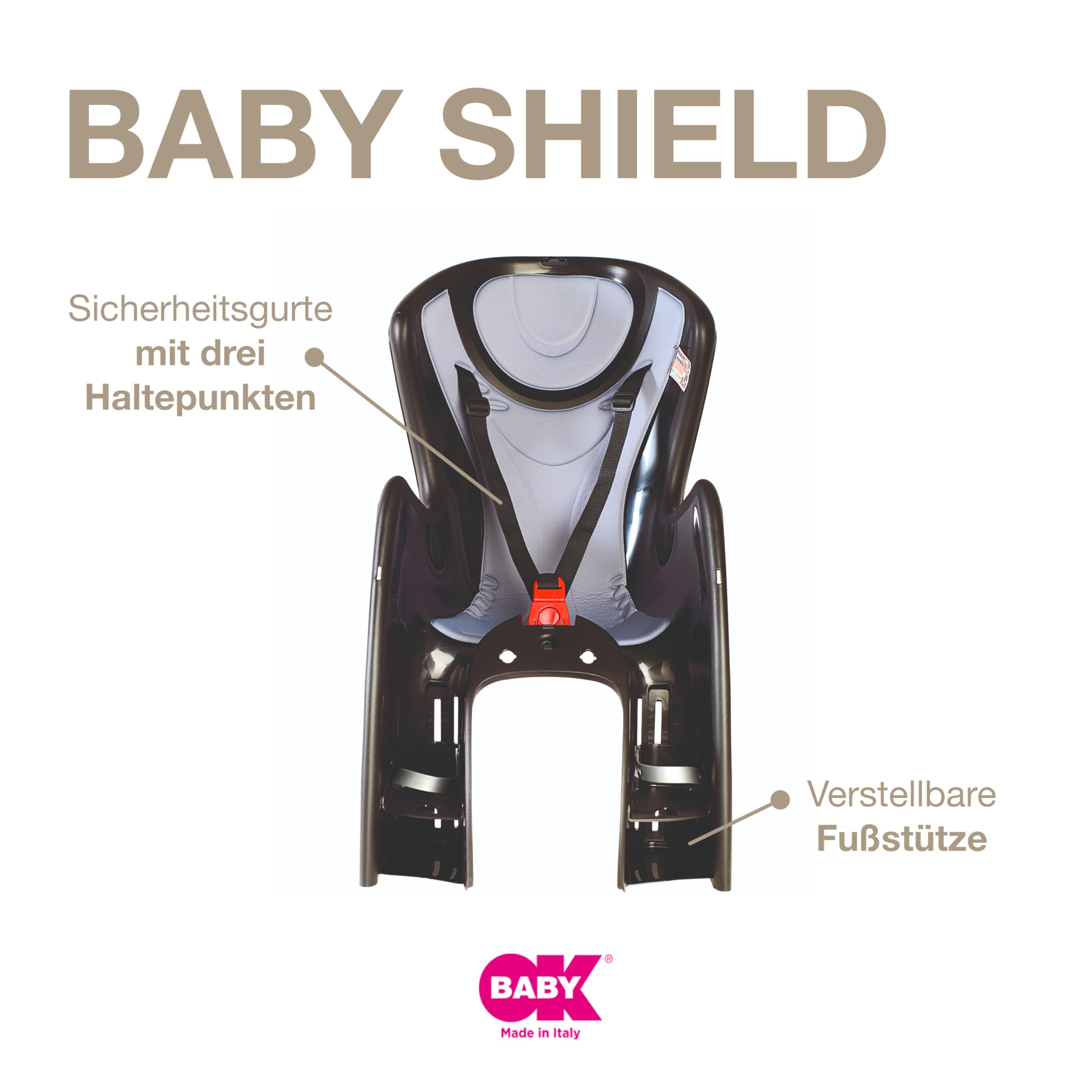 Ok Baby - Baby Shield - Kindersitz für hinten Schwarz