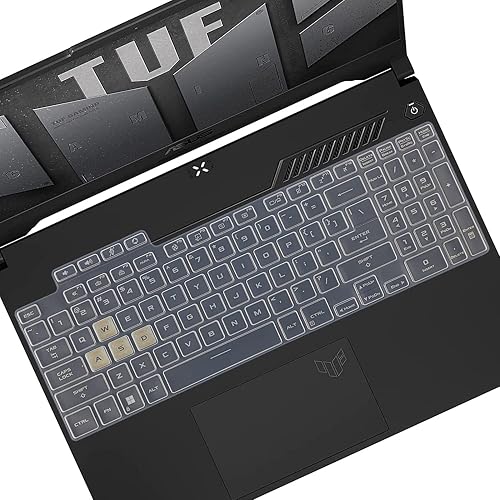 RAYA Silicone Keyboard Cover for ASUS TUF 2022 & ASUS TUF 2023 A15 / A16 / A17 / F15 / F17 & ASUS TUF 2024 A15 Gaming Laptops (Clear Silicone)