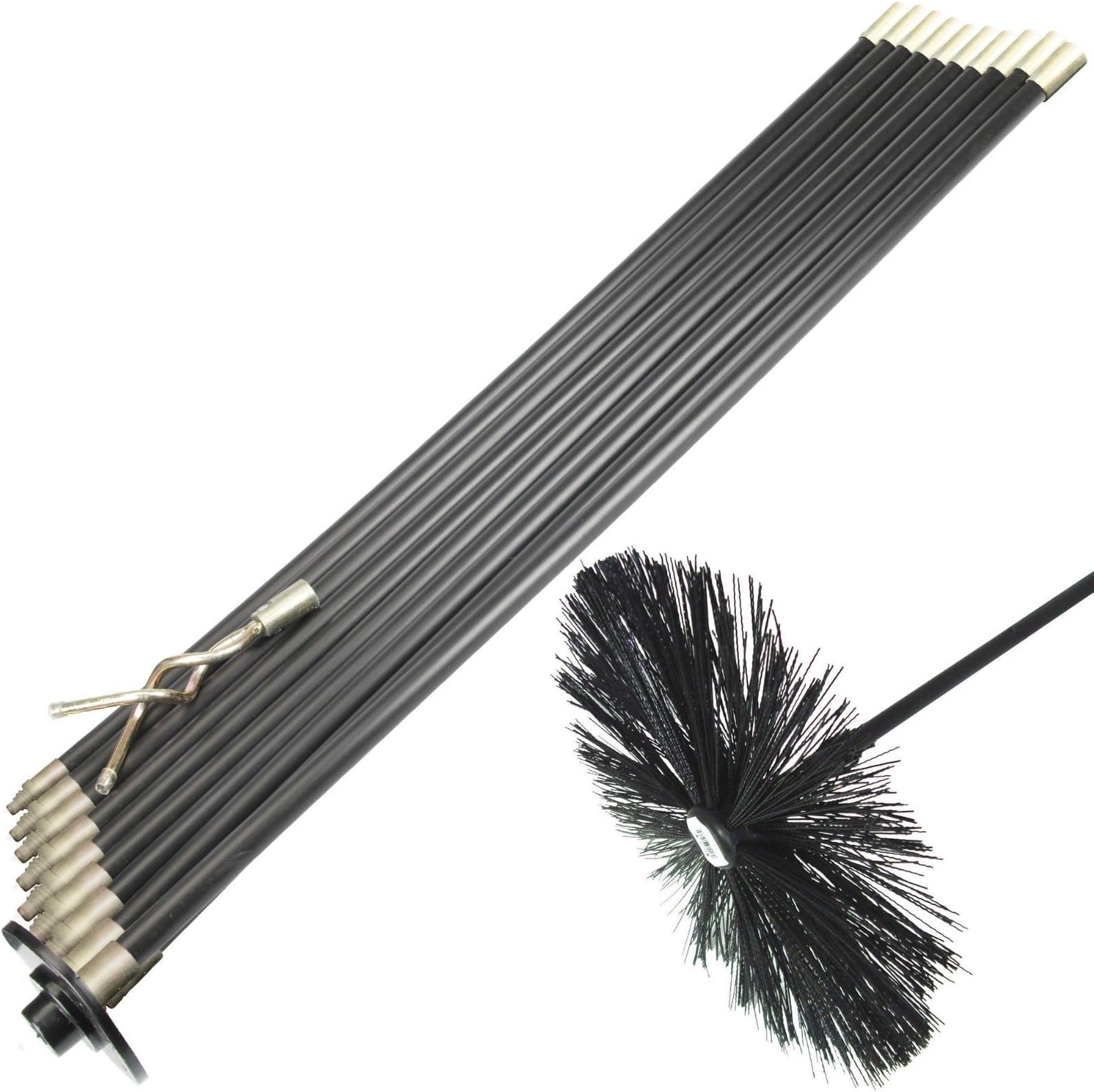 LIMITED 13 Piece 9M Drain Rods Set Plumbing Drainage Cleaning Set Worm Screw Plunger & Chimney Brush