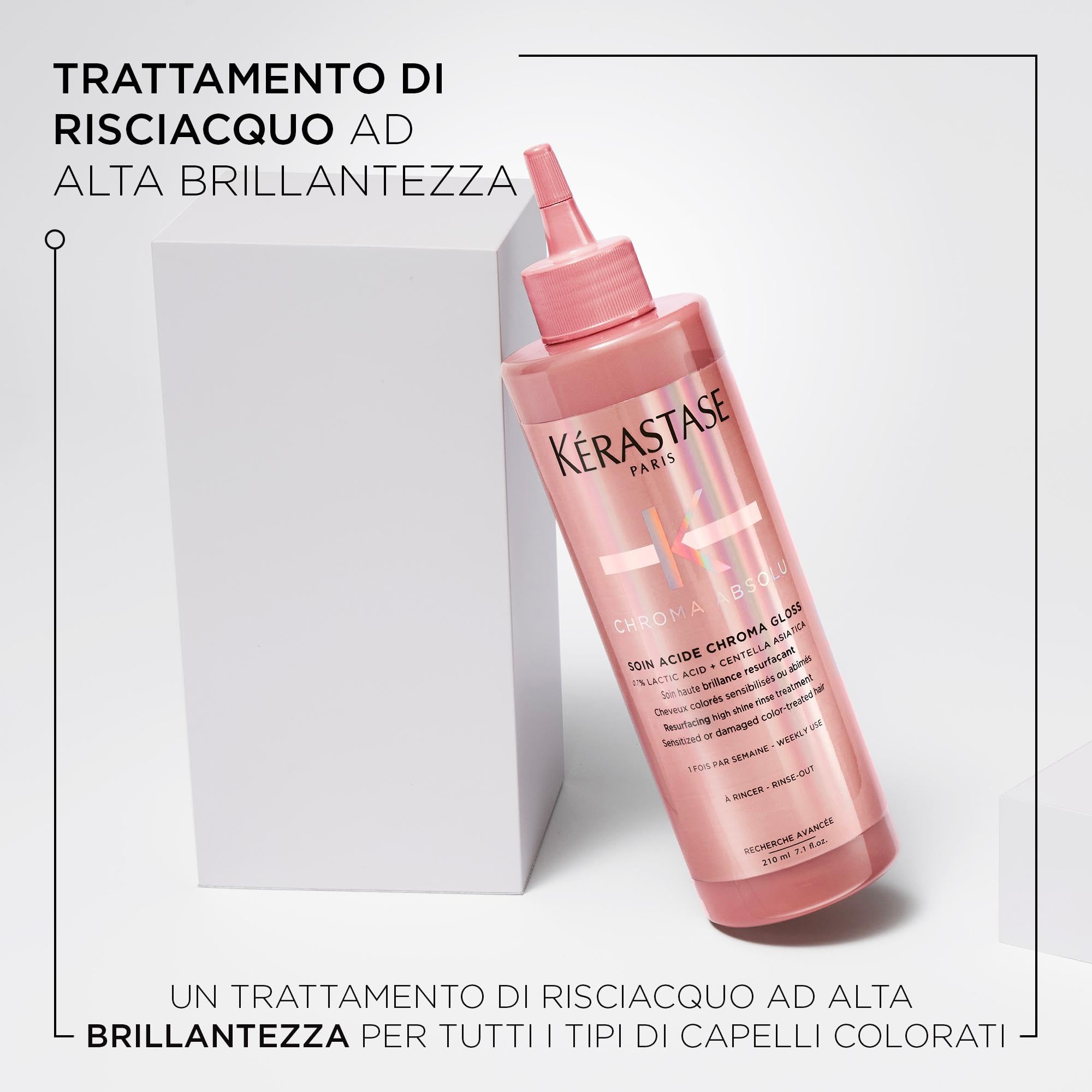 Kérastase, Chroma Absolu, Trattamento per Capelli Colorati Sensibilizzati o Danneggiati, Soin Acid Chroma Gloss, 210 ml