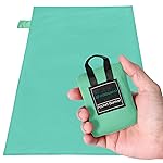 Odoland Beach Blanket Picnic Blanket, 43.3 x 27.5 SandProof Waterproof Outdoor Pocket Blanket with Portable Bag, Foldable Lightweight Sand Free Mat for 1 People Hiking, Camping, Travel, Light Green