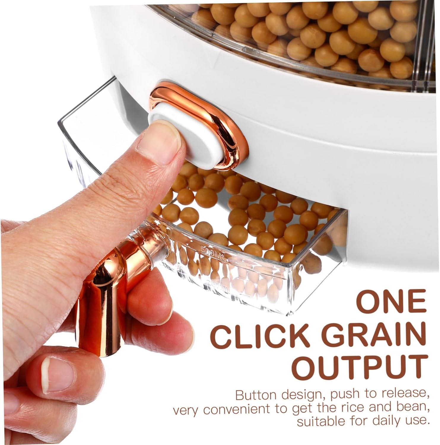 Ciieeo Sealed Rice Storage Box 360° Rotating Dispenser Airtight Container 6 Compartment Rice Bean Holder