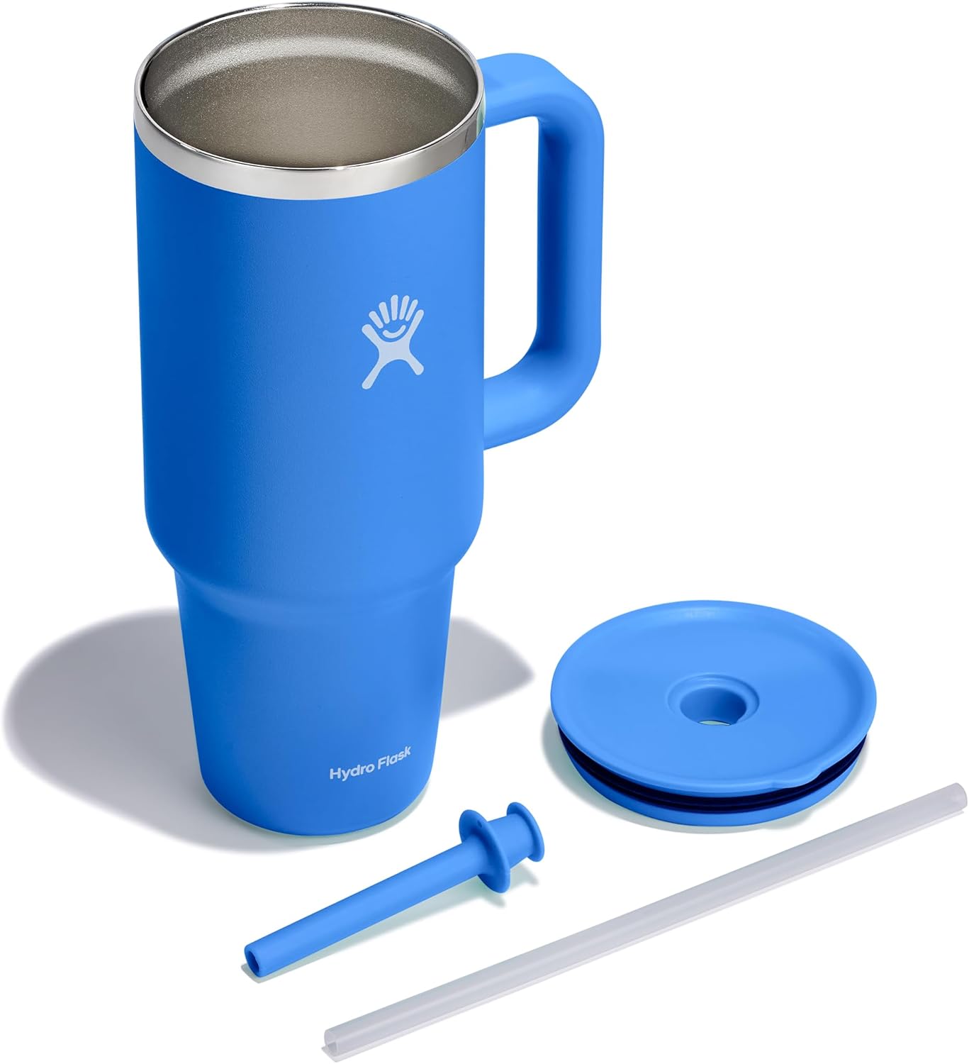 Hydro Flask Travel Tumbler with Handle, Lid and Straw - Insulated Stainless Steel in 40 Oz Cascade - Image 10