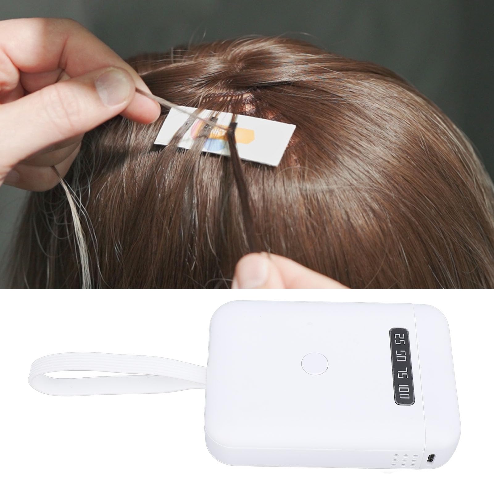 Cosiki Lampada UV LED per Extension Capelli Efficiente Luce Polimerizzante da 18 W per un Rapido Processo di Extension Capelli per Uso in Salone (WHITE)