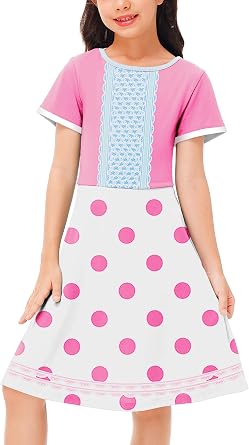 Deerose Girls Halloween Printed Dress Thanksgiving Party Dresses 5-14 Years