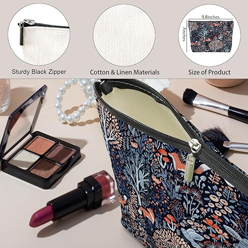 Miniatura 5 de jeilink Linda bolsa de maquillaje divertida con diseño floral de animales para amantes, mujeres, niñas, hijas, enfermeras, compañeras de trabajo,