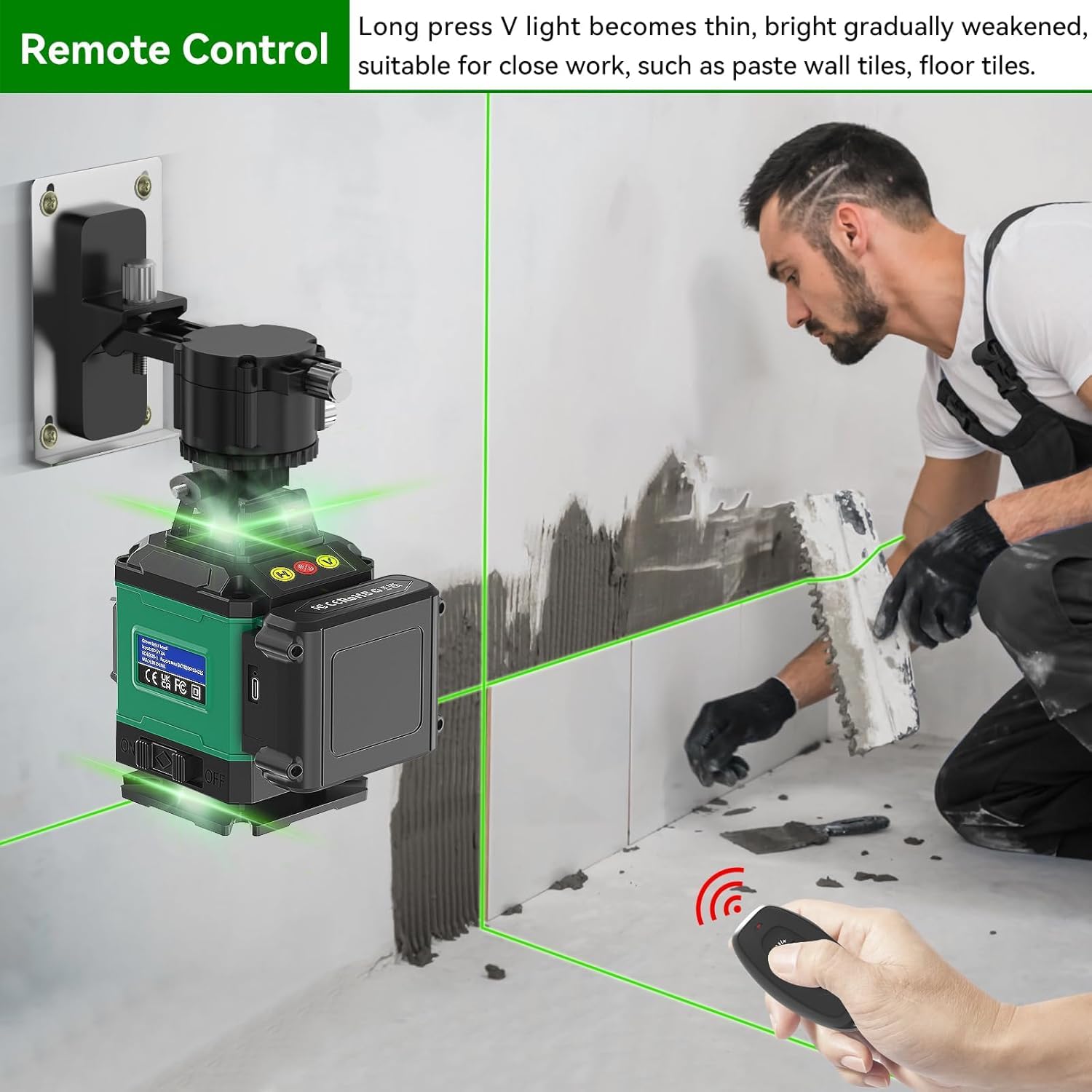 Livella Laser Autolivellante 16 Linee, 4 X 360 °Livello Laser Autolivellante Verde, 2 x Batterie, Autolivellante, Supporto rotante, Telecomando, Base Magnetica
