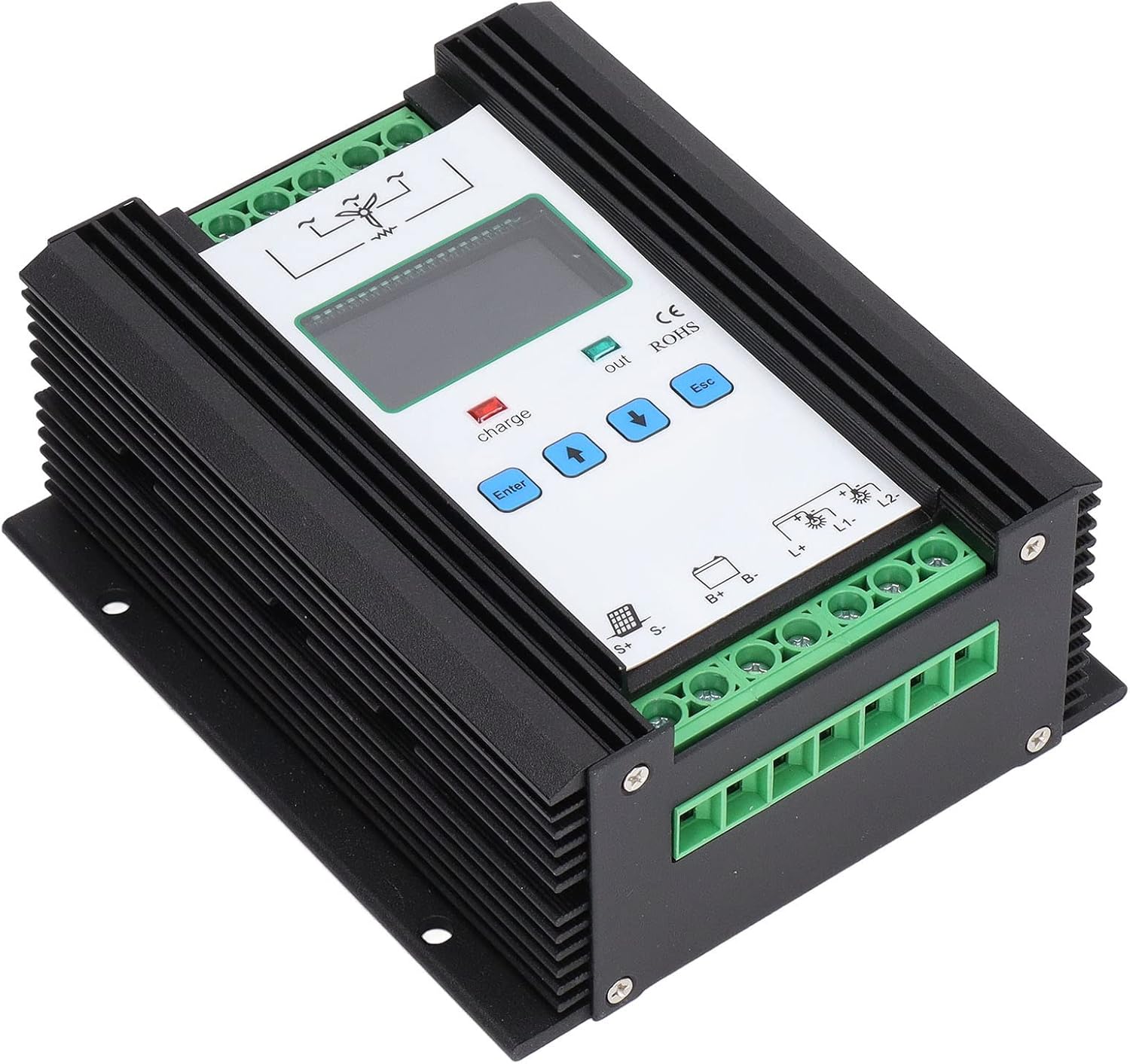 Wind Solar Hybrid Controller, Digital Intelligent 12V 24V 600W, PWM Charging, LCD Display, Multiple Protection Features for Efficient Renewable Energy Management