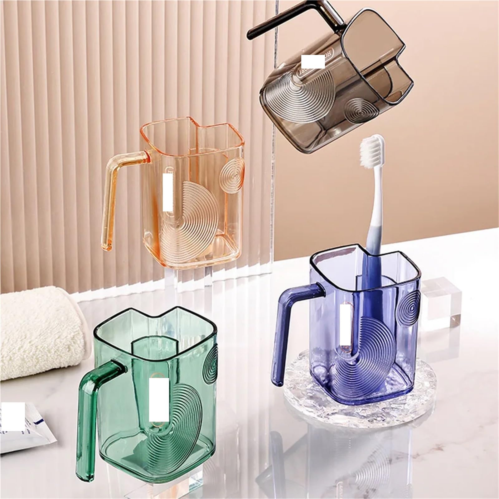 Portaspazzolino 3 pezzi 2 in 1 portabicchieri for spazzolino da bagno tazza for collutorio viaggio for denti di grande capacità a doppio uso for dentifricio portatile(Blue)
