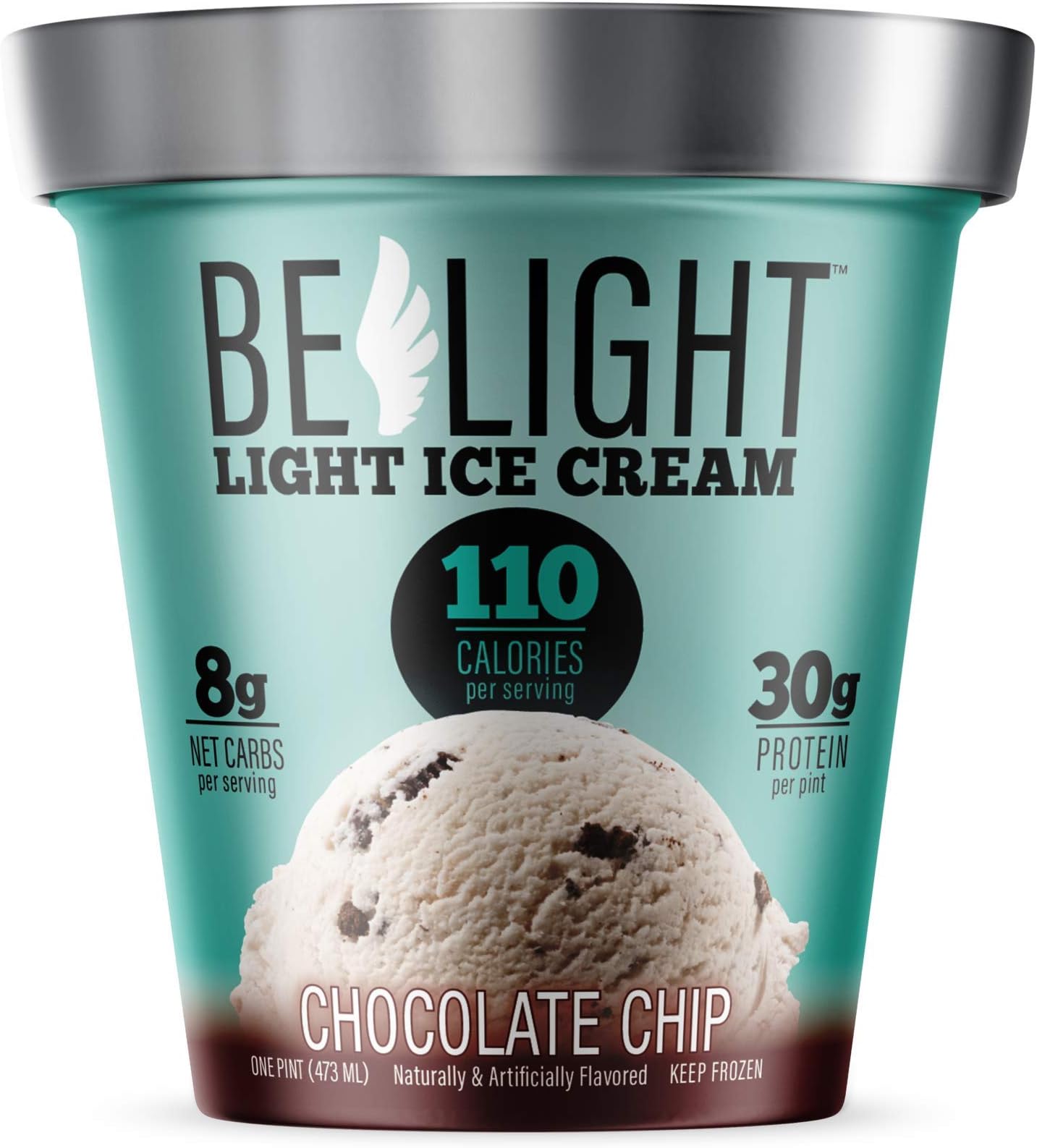 Belight, Chocolate Chip Light Ice Cream, Pint (8 count)