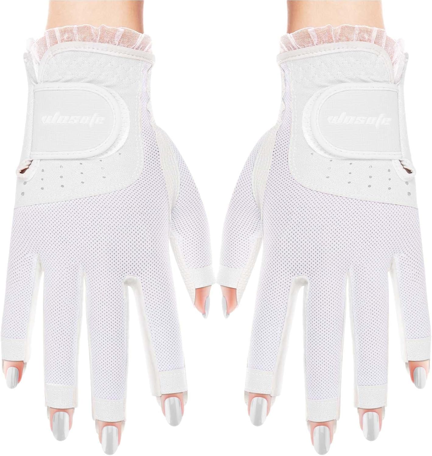 Ladies Golf Gloves 1 Pair Women Golf Gloves Fingerless Soft Womens