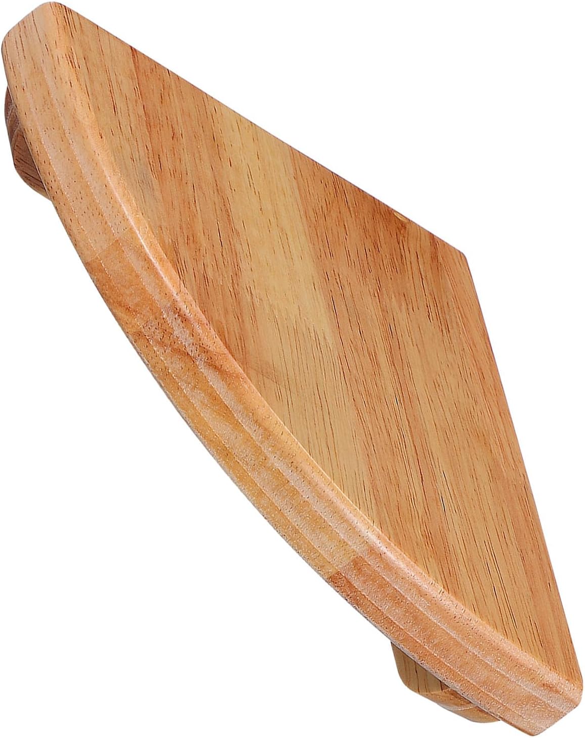 ibasenice Wood Fan Shaped Floating Corner Shelf Triangle Wall Mounted Wooden Shelf Easy Installation Space Saver Design Contemporary Decor Bathroom Use