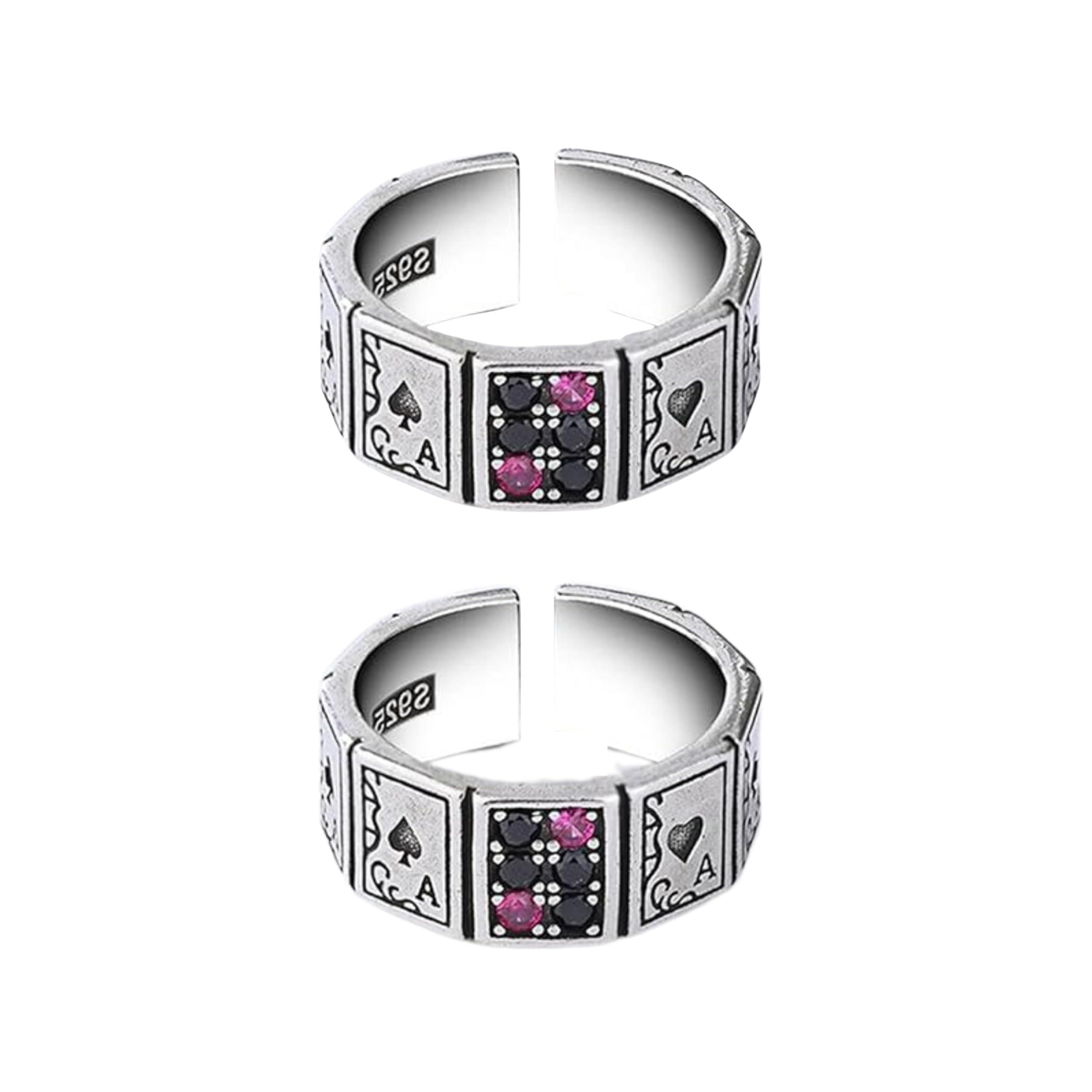 salty alpha Pack of 2 Fortune’s Card Ring for Men & Boys | Stainless Steel | Stylish & Minimal | Birthday Gift | Aesthetic Jewellery | Accessories for Everyday Wear | Marriage, Birthday | Gift for Valentine Day-picture-5