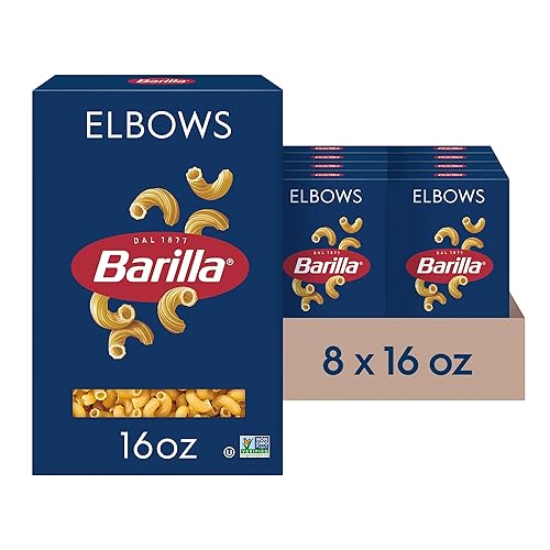 Barilla Elbows Pasta, 16 oz. Box (Pack of 8) - Non-GMO, Made with Durum Wheat Semolina - Kosher Certified - 16 Ounce (Pack of 8) - Elbows 16oz 8 Pack
