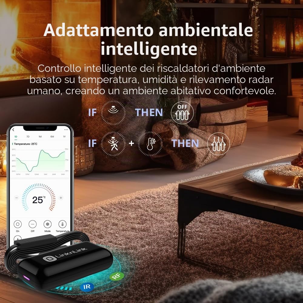 eHub Telecomando Universale Smart 5-in-1 WiFi con Sensori di Movimento, Temperatura e Umidità, Archiviazione Dati 3 Anni, Compatibilità Alexa, Google Home, Modbus, Home Assistant