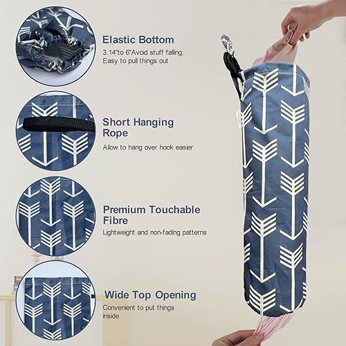 Miniatura 3 de TOGETRUE Soporte para bolsas de plástico, soporte de pared grande para almacenamiento de bolsas de plástico, dispensadores de bolsas de compras