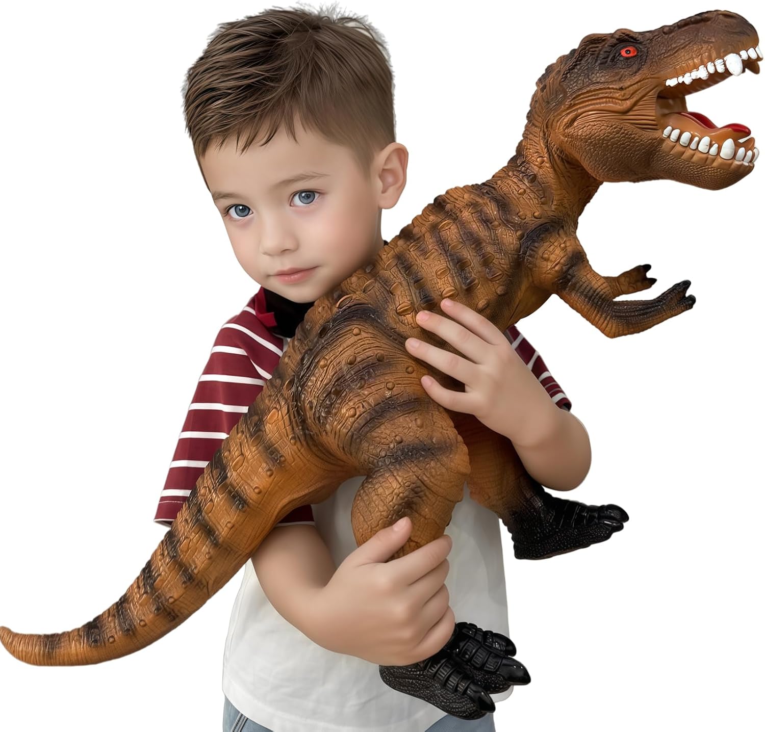 Big Dinosaur Toys for Toddlers-28 inches Tyrannosaurus Rex Dinosaur Figures, Jumbo Realistic Dinosaur Toys for Boys Girls Gift, Kids Ages 1 2 3 4 5 6 7 8 (Brown) - Image 2