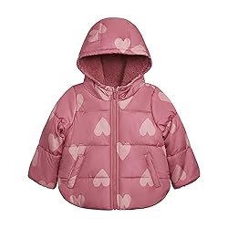 Carter's Baby Girl's Winter Coat Puffer Jacket with Sherpa Lined Hood