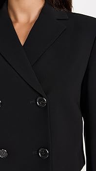 Theory Women's Crop Double Breasted Jacket, Black, 4 at Amazon Theory Women's Crop Double Breasted Jacket, Black, 4 at Amazon