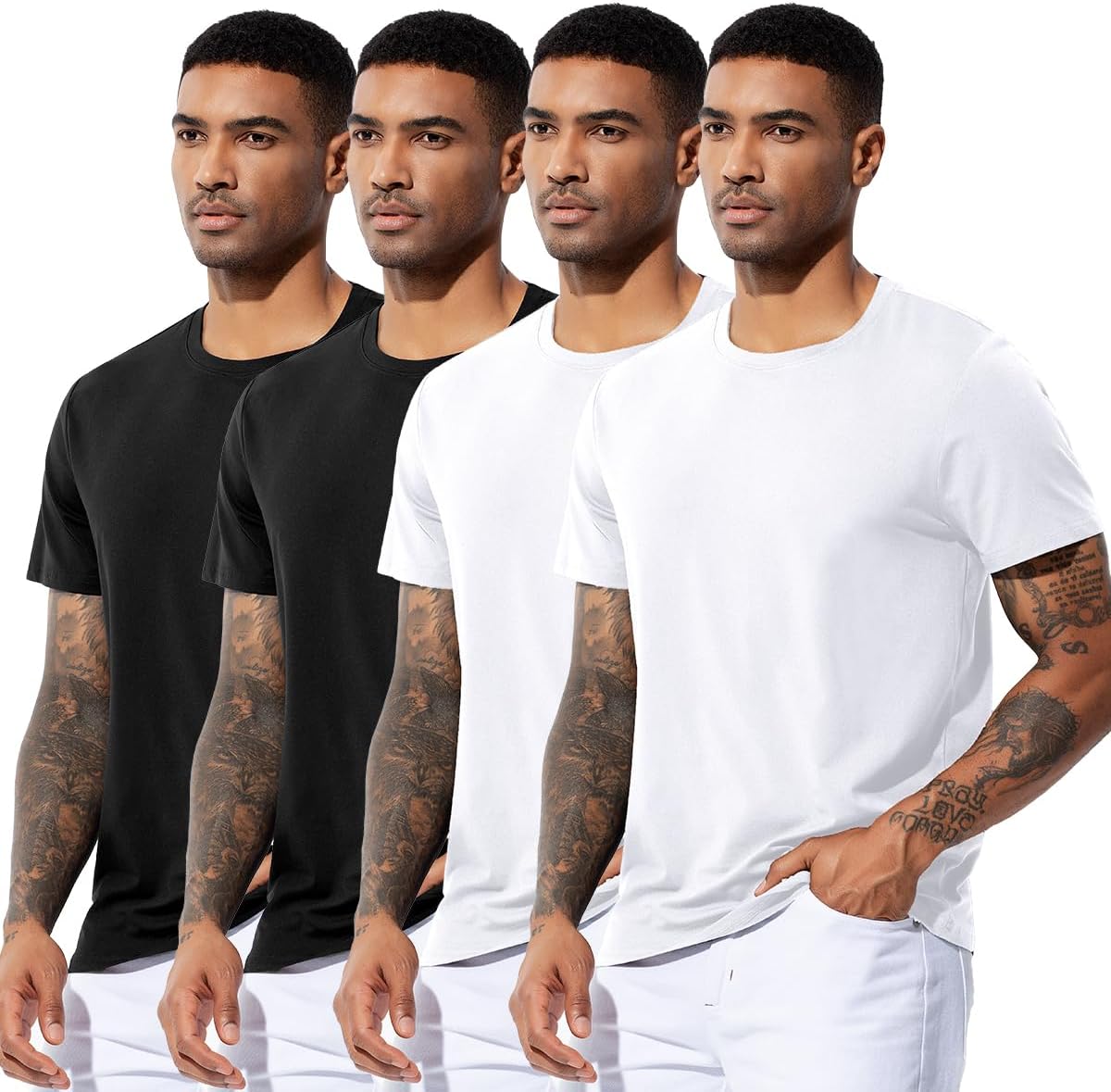 Arjen Kroos Men's Quick Dry Gym T-Shirts Multipack Workout Short Sleeve Shirts Athletic Running Undershirts