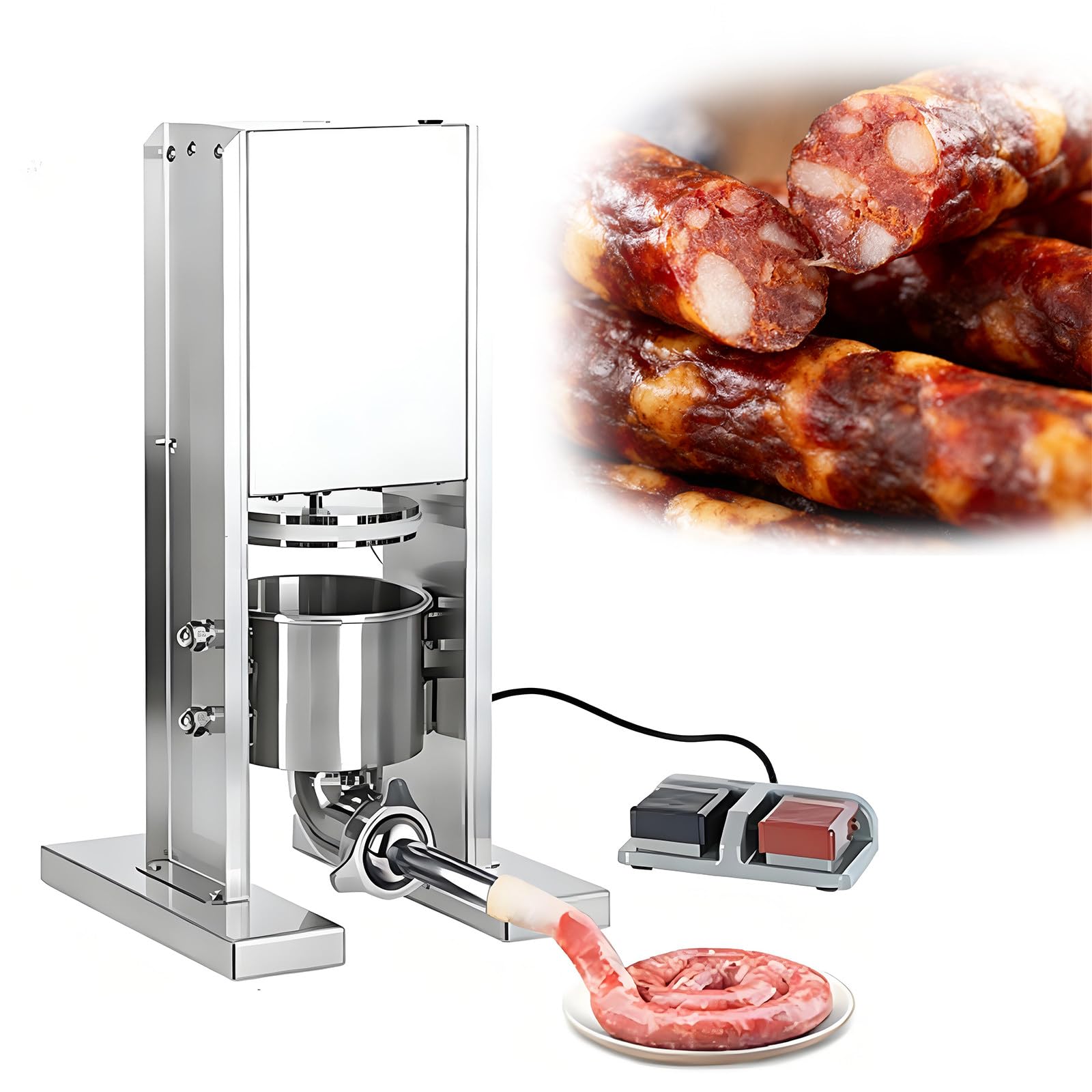 Poussoir électrique vertical en acier inoxydable 2L pour saucisses