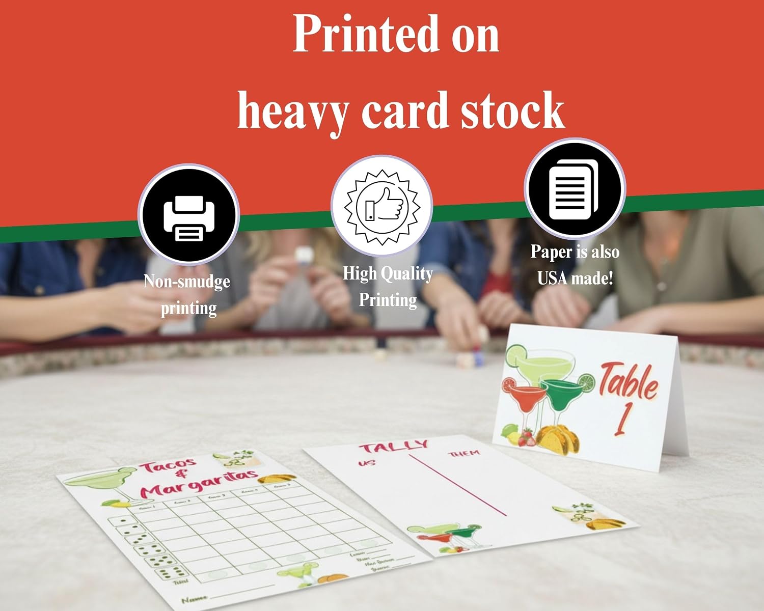 Tacos and Margaritas Bunco Theme Set, Fiesta Bunco Score Sheets, Tally Sheets, Table Cards, Ghost Player Card, Cinco de Mayo Bunco Party Game Kit