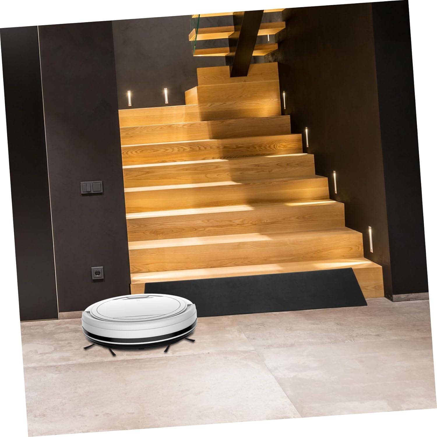 Home Threshold Ramp Robot Vacuum Accessory Rubber Sweepers Anti-Slip 50x13.5x5cm