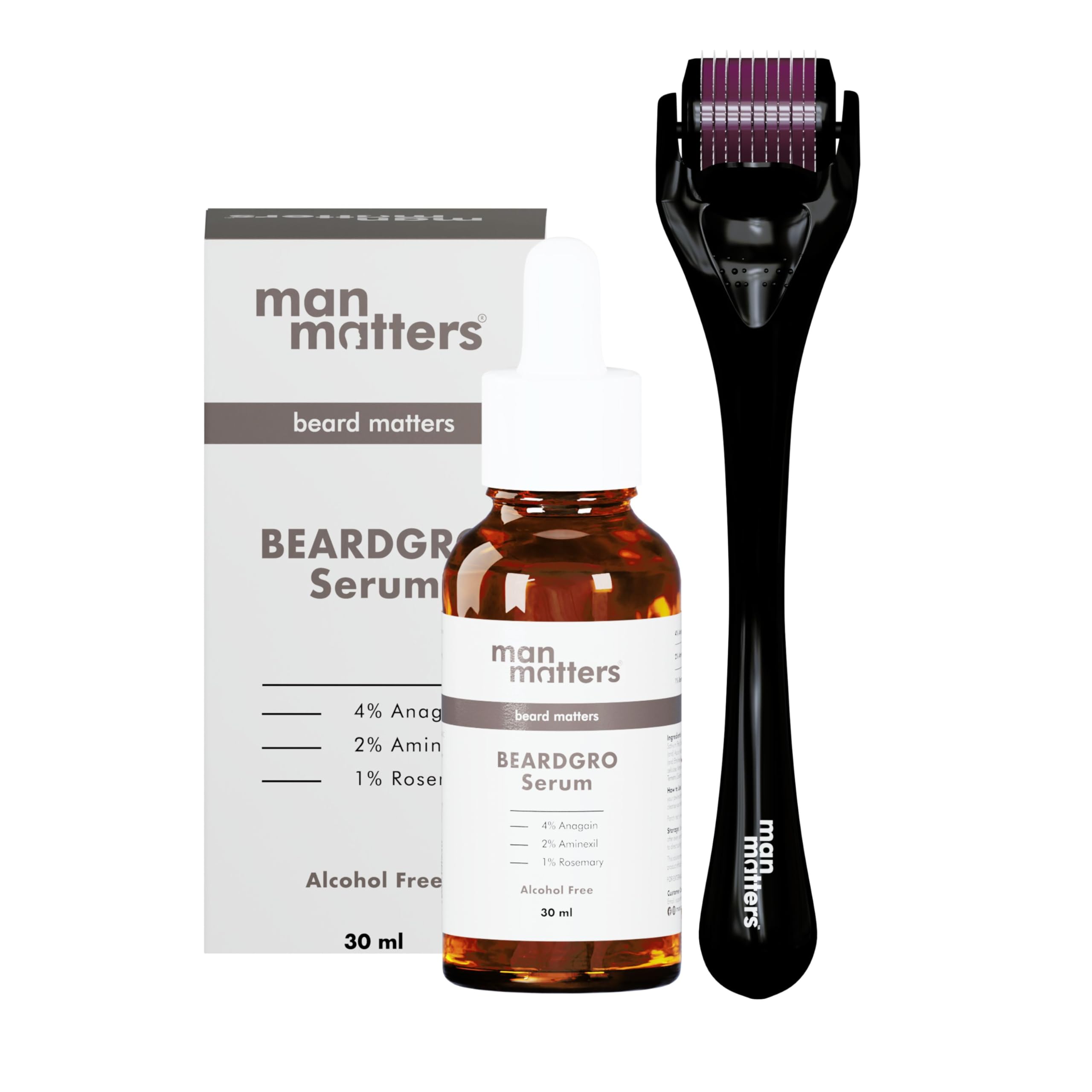 Man Matters BeardGro Oil-In-Serum 30ml With Derma Roller 0.5 mm | Anagain, Aminexil & Rosemary | Reactivates Hair Cells, Improves Beard Density & Promotes Thicker Growth (B0DCFR1LNL) Amazon Price History, Amazon Price Tracker