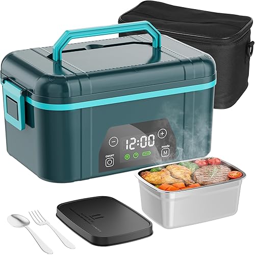 BOSPEWTSE Cordless Electric Lunch Box for Adults, 5.5 Cups Rechargeable Self Hea
