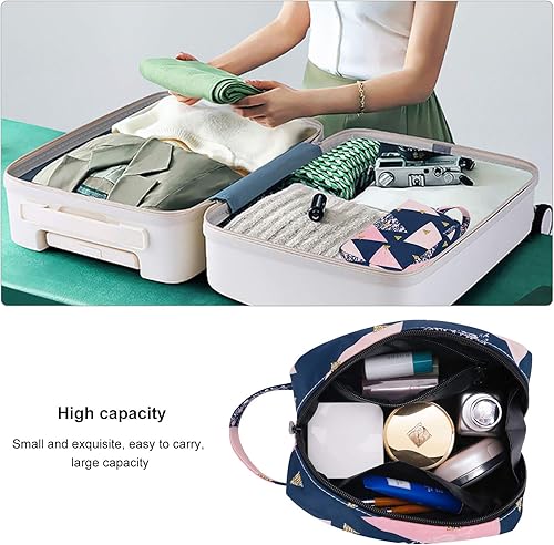 Miniatura 9 de HUA ANGEL Bolsa de cosméticos de viaje, bolsa de maquillaje floral, pequeña bolsa organizadora portátil de maquillaje con cremallera para mujer,