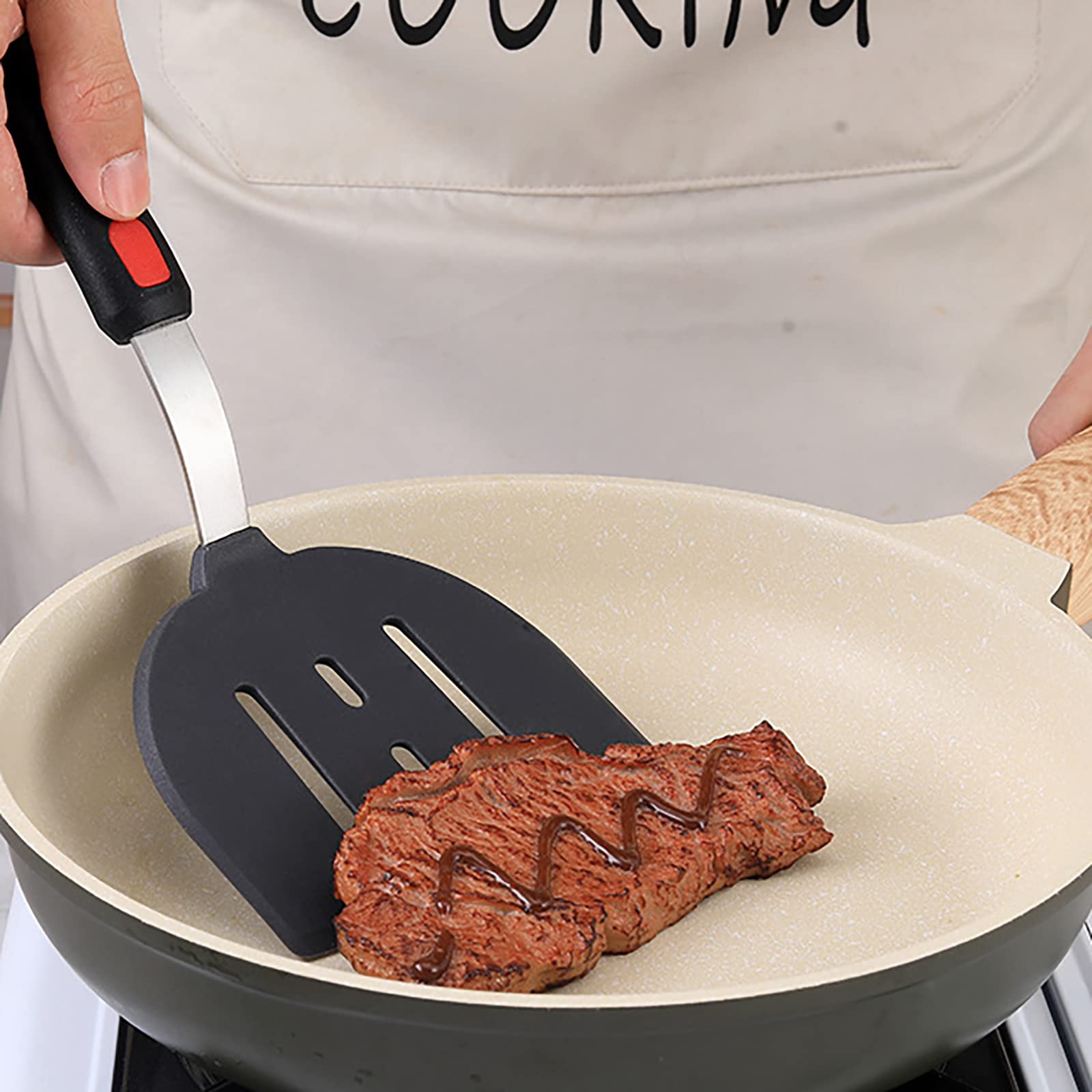 Spatule En Silicone Résistante à La Chaleur - Ustensile De Cuisine Antiadhésif, Lavable Au Lave-vaisselle, 27,5cm