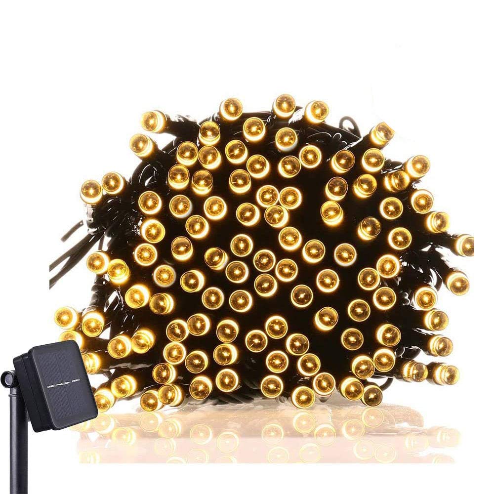 Outdoor Waterproof Solar String Lights,50 LED 8 Modes Fairy Lights for Garden,Landscape,Lawn,Patio,Wedding,Party,Home (Warm White)