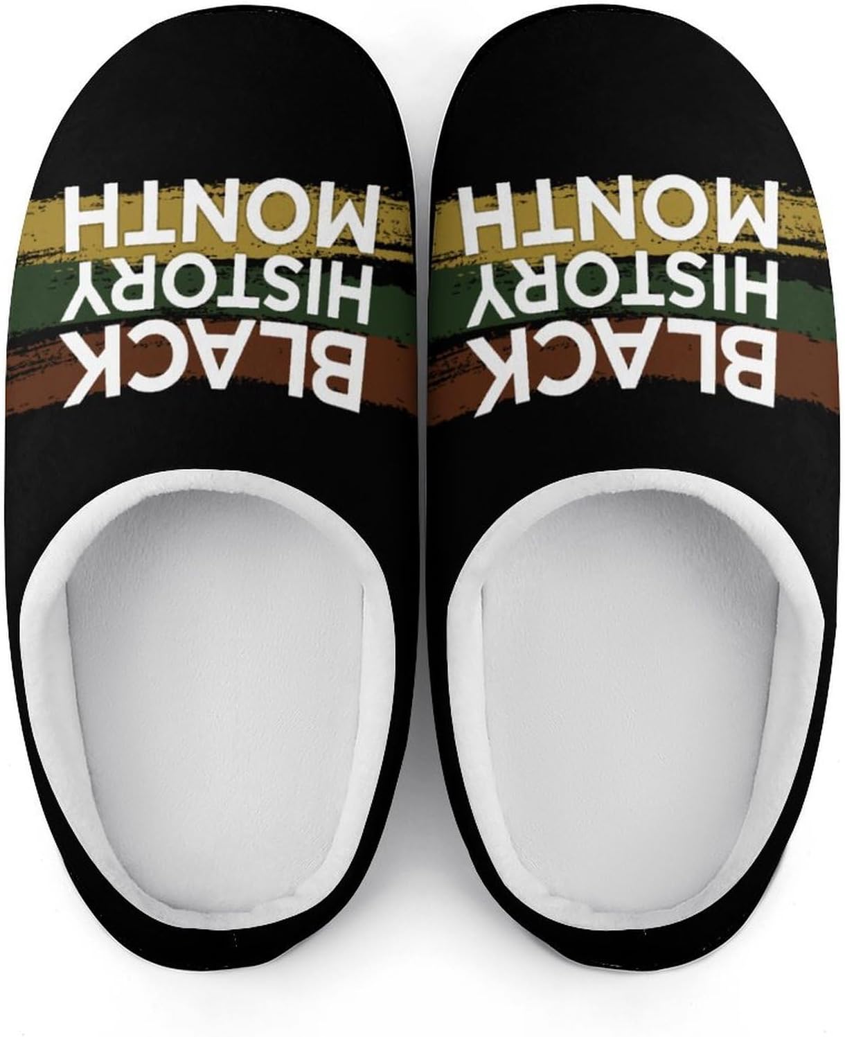 Black History Month Women's House Slippers Memory Foam Warm Shoes Spa Rubber Sole Indoor Outdoor