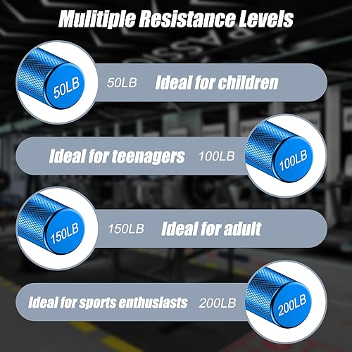 Miniatura 7 de Entrenador de fuerza de agarre, paquete de 4, fortalecedor de agarre de mano de metal de 50 libras a 200 libras, ejercitador de antebrazo