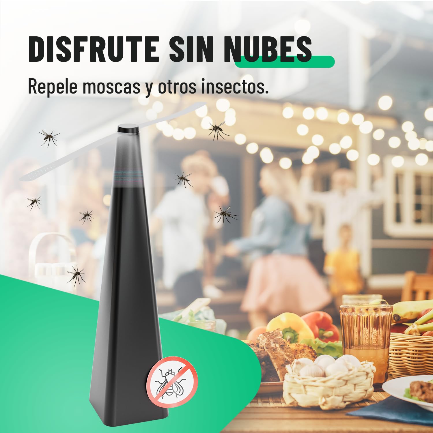 greate Ventilador Moscas a batería | Paquete de 2 - Espanta moscas sin químicos ni Riesgo Lesiones - Ventilador antimoscas, fly repellent fan