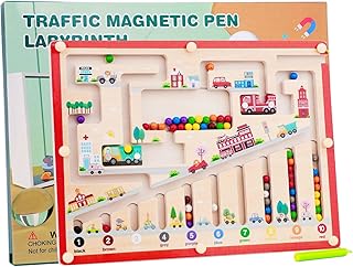 MYLONGINGCHARM Children's Magnetic Game, Magnetic Game, Labyrinth Toy, Numbers Colours, Learning Sorting Game, Montessori Toy for Children from 2 3 4 5 6 Years