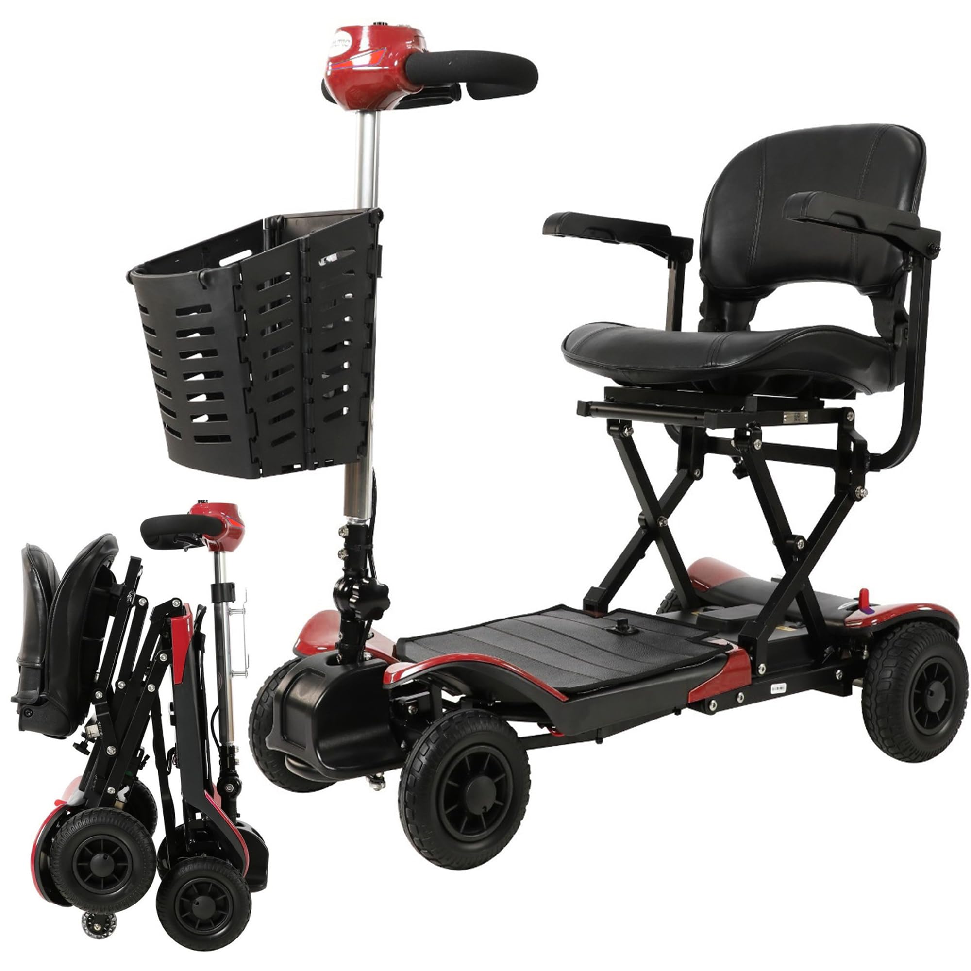 Optimus Automatic Folding Mobility Scooter for Adults & Seniors - 50 lbs, 300 lbs Capacity, 13 Mile Range, Lightweight & Portable Mobility Scooter