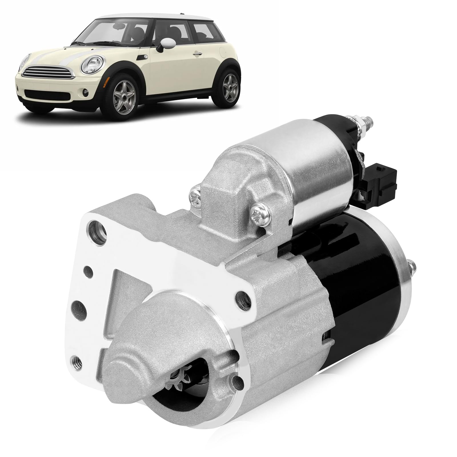 Photo 1 of New Starter Motor Compatible with Mini Cooper 2007-2015,Countryman 2014-2016,Paceman 2013-2016(L4 1.6L),10 Teeth Clockwise/2V/0.9KW,Replace#19000N,12417582309,12417540897,12417552105,SBO0215