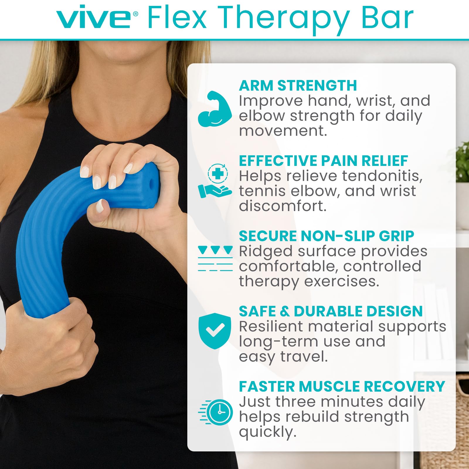 Vive Flex Therapy Bar for Tennis Elbow Relief (Medium) - Physical Therapy — Amazon image 2