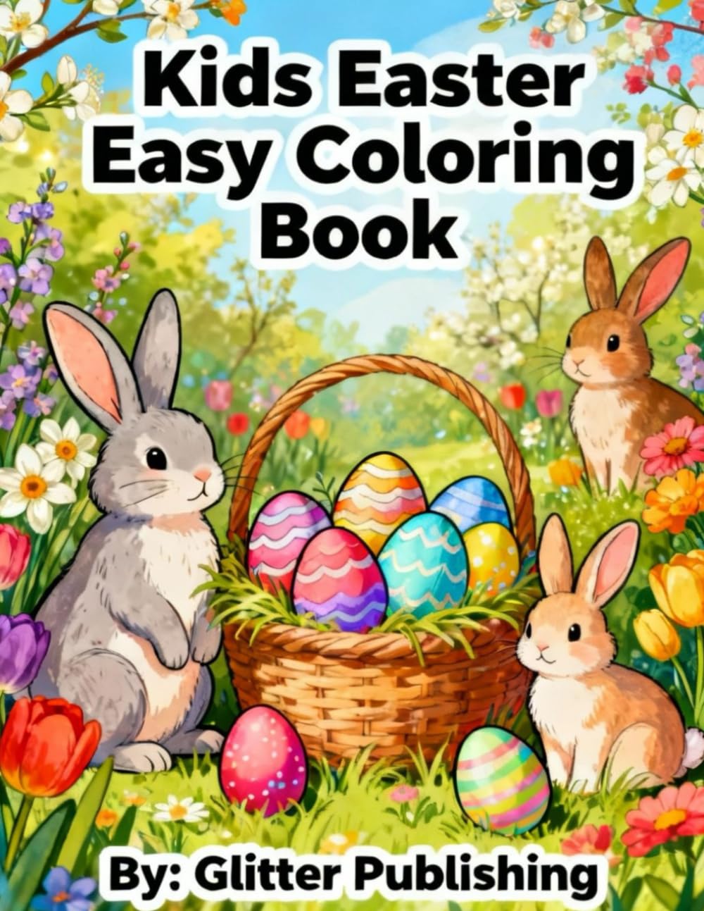 Kids Easy Easter Coloring Book: A Fun & Festive Springtime Coloring Adventure for Ages 5 to 8
