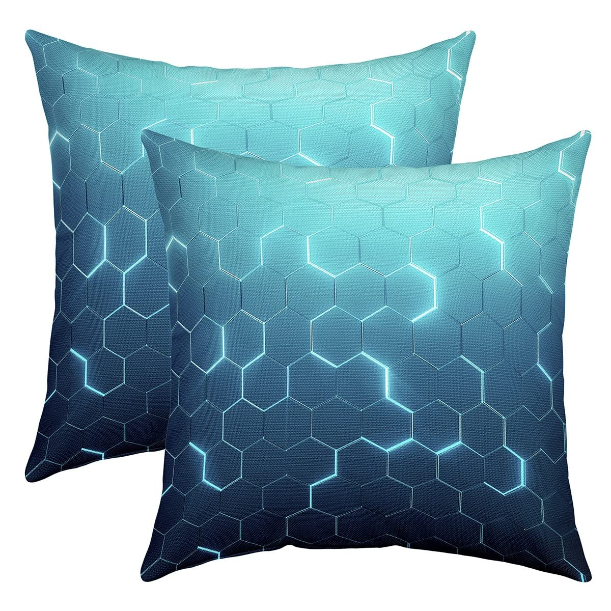 Honeycomb Throw Pillow Covers Set of 2 Soft Kids Hexagonal Geometric Pillow Cases Cushion Covers Geometrical Pillow Cases Cushion Covers Beehive Room Decorative Throw Pillow Covers 18x18 Inch — image 1