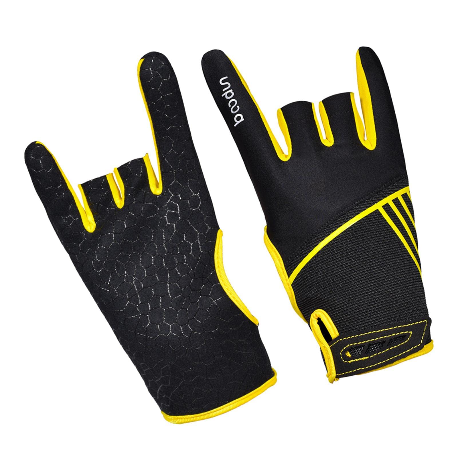 LICHTS 1 Pair Bowling Power Glove Wrist Support Sports Gloves for Men Yellow L XL-image-22