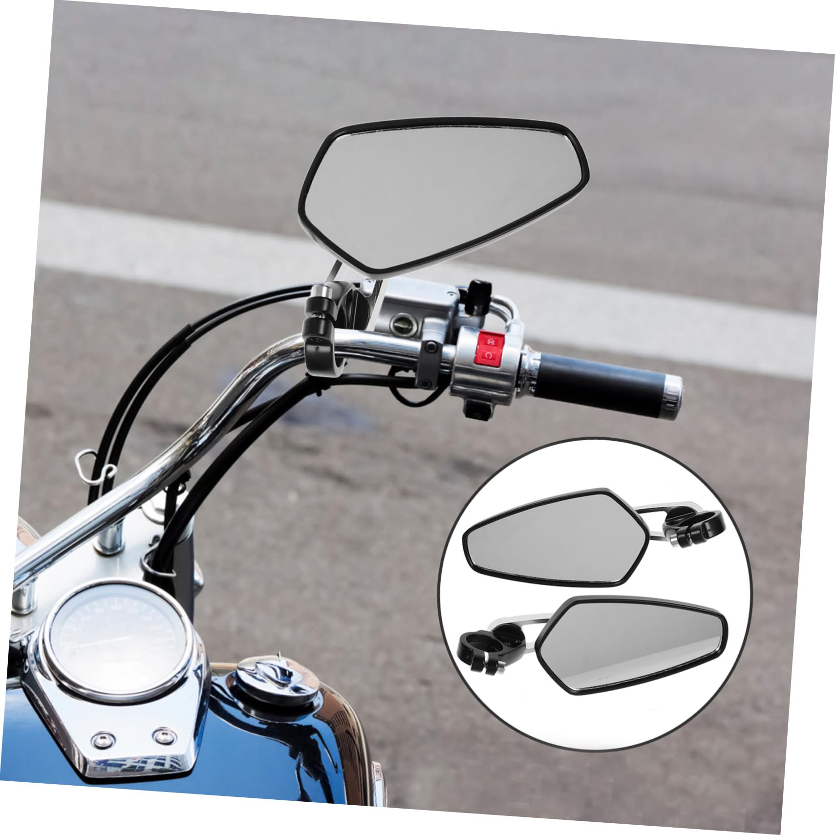 ABOOFAN Rétroviseur pour Moto Rétroviseur Latéral pour Vélo Installation Facile sur Guidon Design Rétro pour Véhicule
