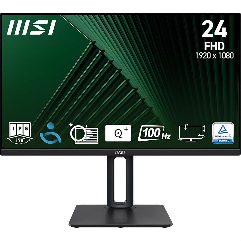 MSI 23.8" PRO MP245PG Kurumsal Monitör, FHD, 16:9, Flat, IPS, 100Hz, 1ms, Adaptive-Sync, Pivot
