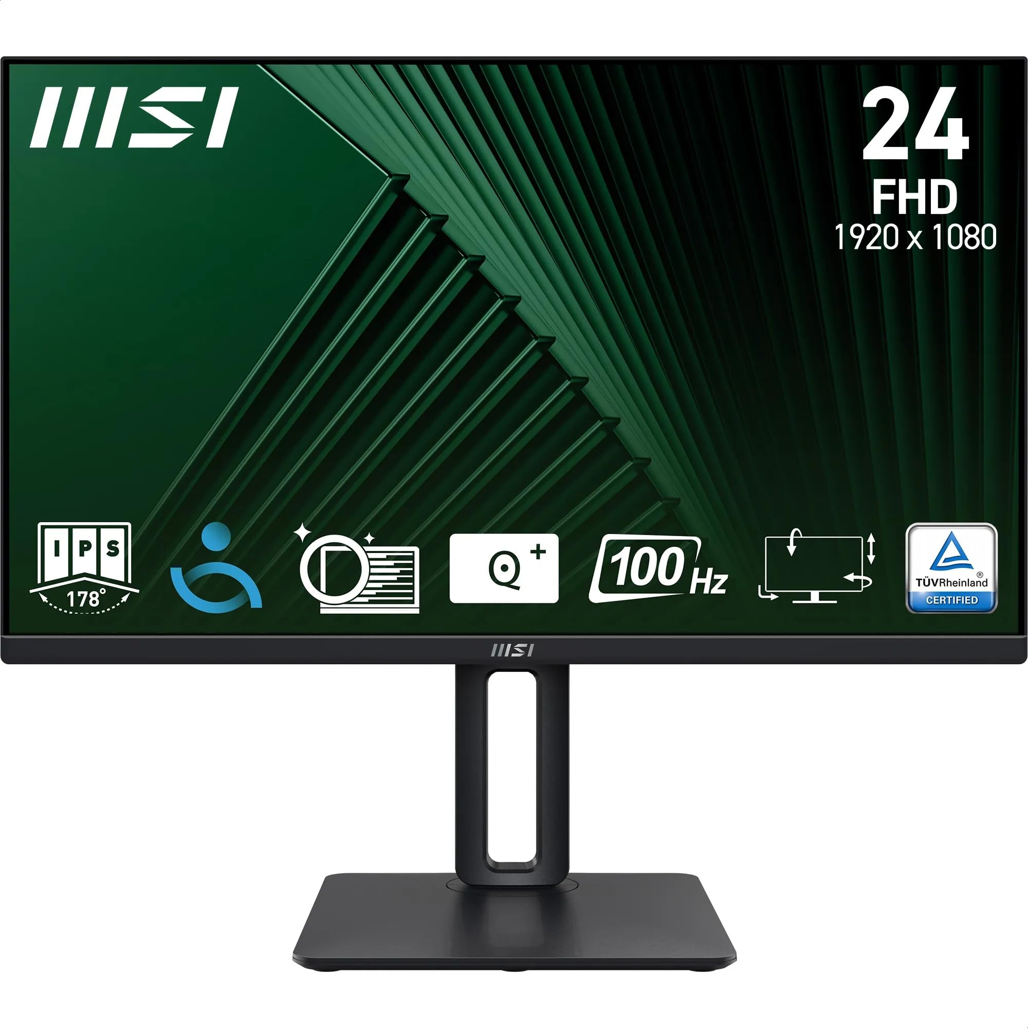msi PRO MP245PG 23,8" Monitor FHD – Pannello IPS 1920 x 1080, 100 Hz, Schermo Eye-Friendly, Compatibile con montaggio VESA, Supporto Display Kit, Regolabile in 4 direzioni – HDMI 1.4, DisplayPort 1.2